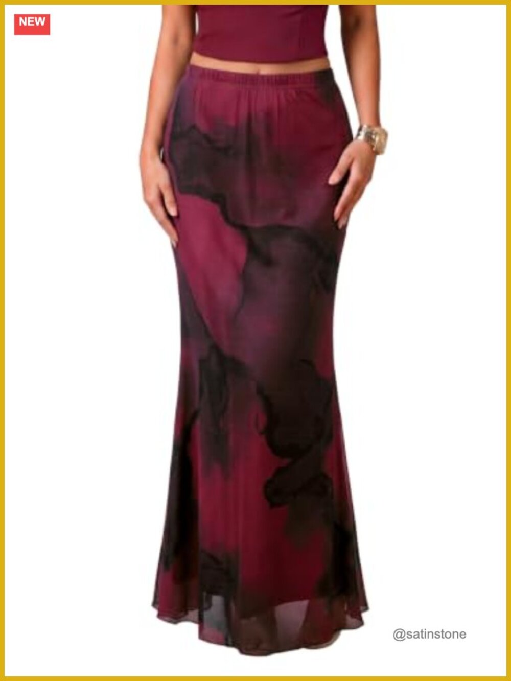 Women's High Waist Mermaid Maxi Skirt Bodycon Floral